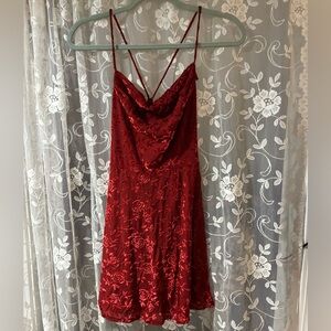 Rewind Red Floral Dress size medium